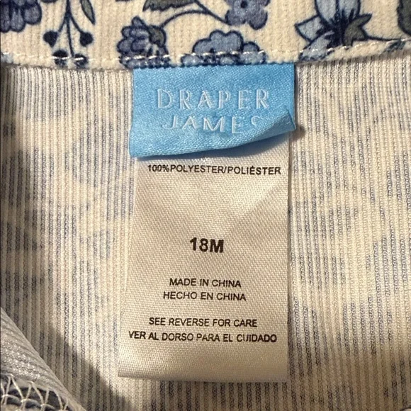 Draper James Blue Floral Kids Casual Dress - Picture 2 of 3